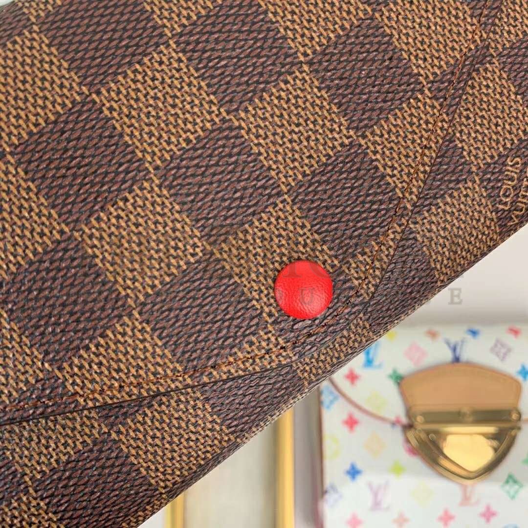 L0vis Vvtt0n LV Women Joséphine Wallet Damier Ebene Canvas-Brown Master Quality