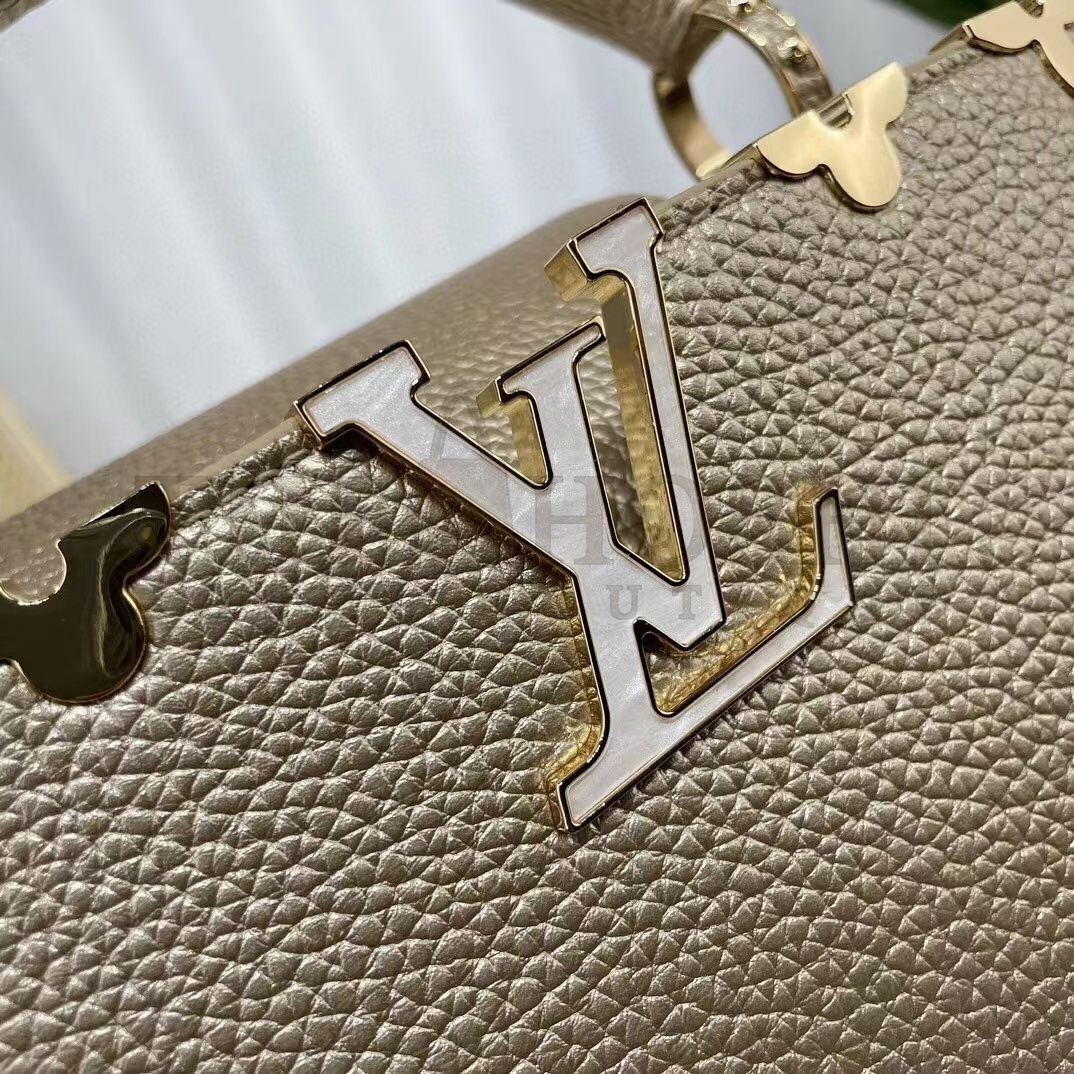 L0vis Vvtt0n LV Women Capucines BB Hand Bag Etain Metallic Gray Taurillon Leather Master Quality