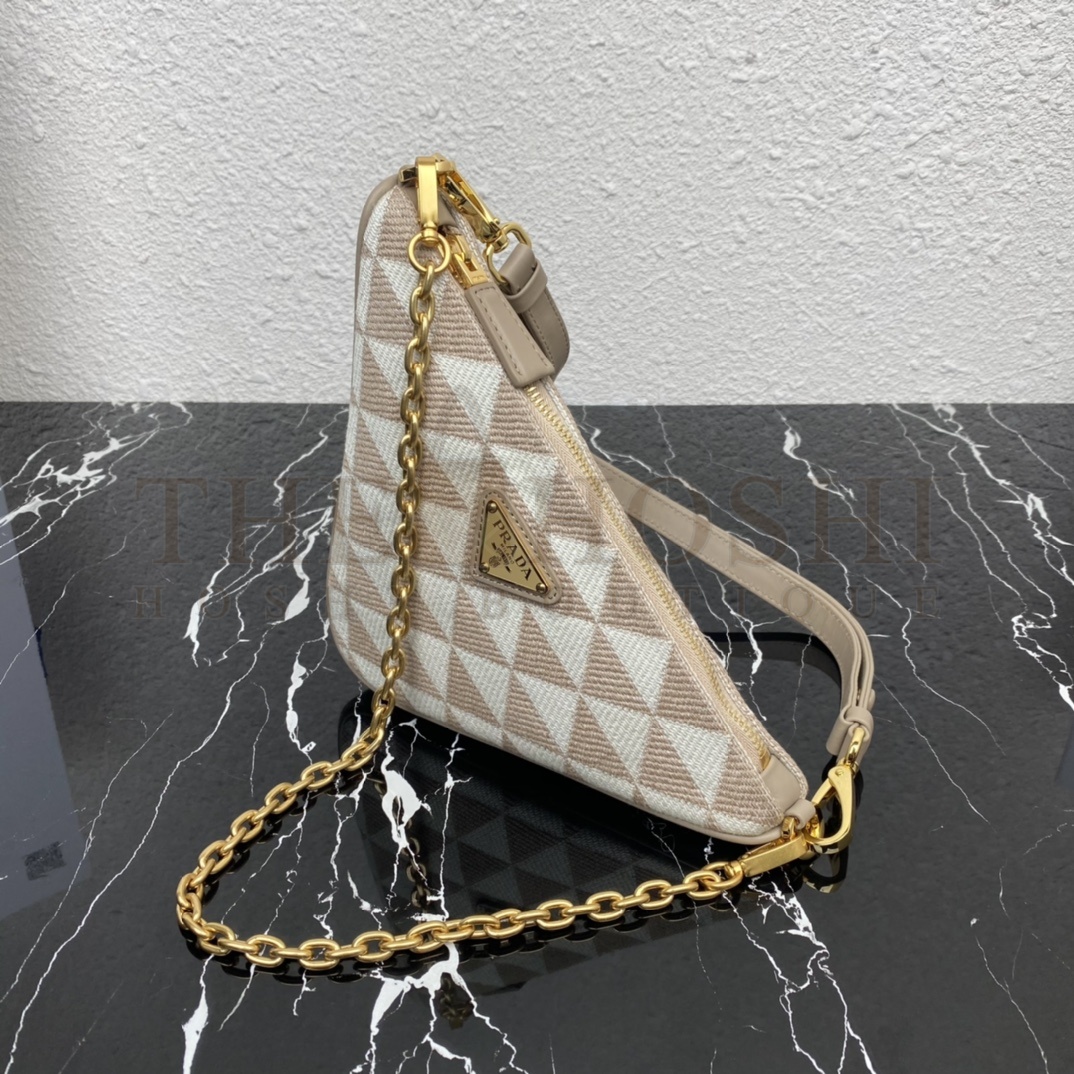 Pra*a Women Embroidered Fabric Mini-Bag-Beige Master Quality