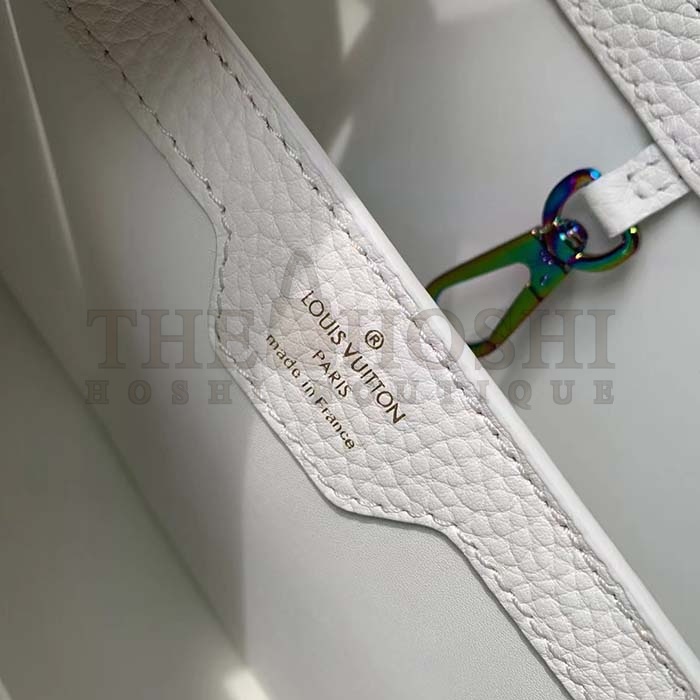 L0vis Vvtt0n LV Women Capucines BB Handbag Snow White Taurillon Leather Cowhide Lining Master Quality