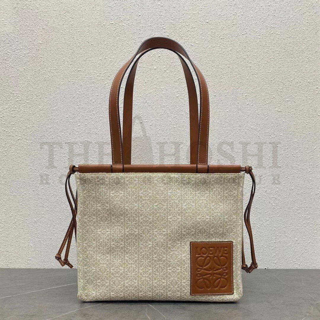 L0ew* Cushion Small Tote In Beige Anagram Jacquard Master Quality
