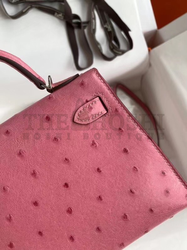 H**me5 Terre Cutie Ostrich Kelly Mini II Handmade Bag Master Quality