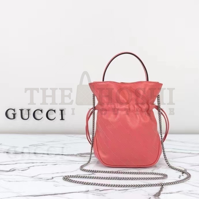 Gvc*1 Women GG Blondie Mini Bucket Bag Pink Leather Round Interlocking G Master Quality