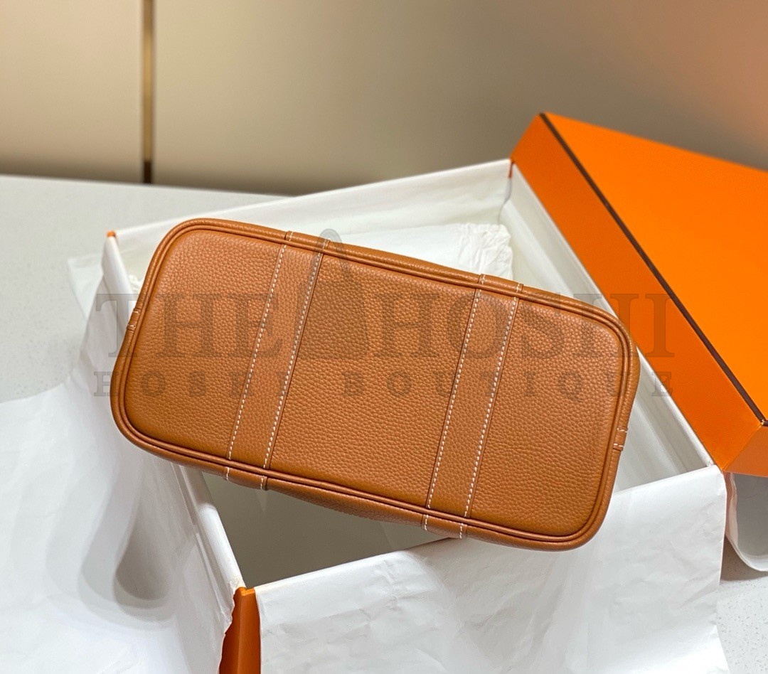 H**me5 Garden Party 30cm Bag in Toile and Gold Leather Master Quality