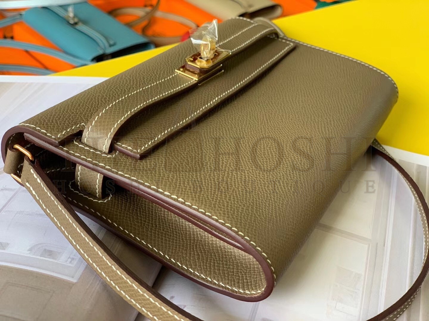 H**me5 Kelly Classique To Go Wallet In Taupe Epsom Calfskin Master Quality