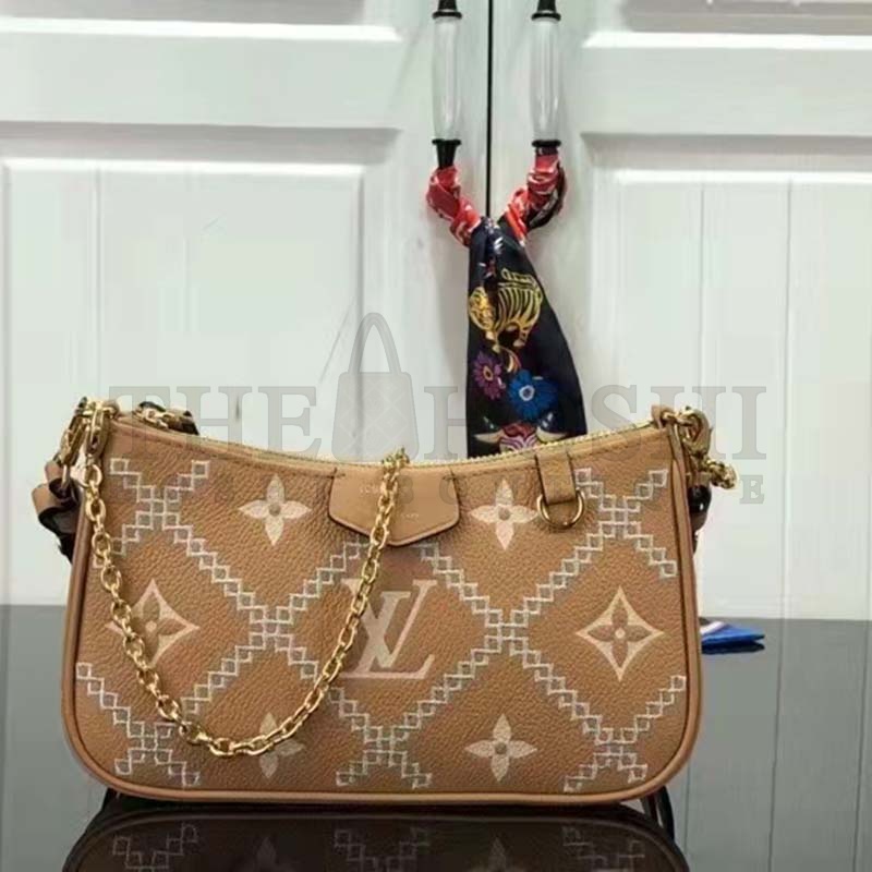 L0vis Vvtt0n LV Women Easy Pouch On Strap Beige Monogram S*pple Grained Cowhide Master Quality