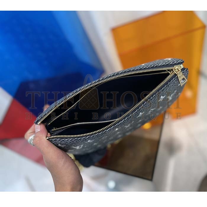 L0vis Vvtt0n LV Women Coussin PM Handbag Blue Lambskin Cowhide Leather Zip Closure Master Quality