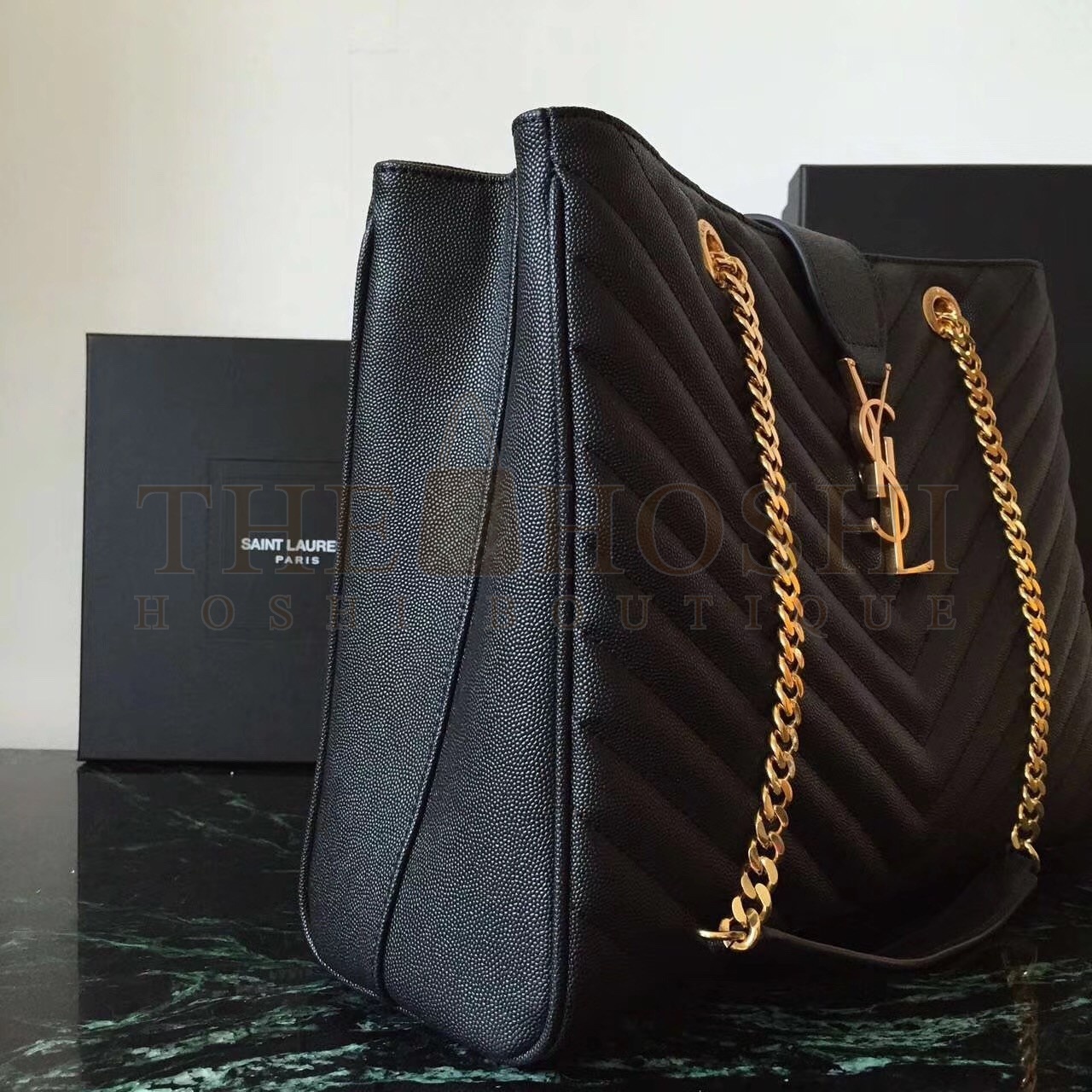 Sa1nt Lau*nt Black Monogram Tote Bag Master Quality