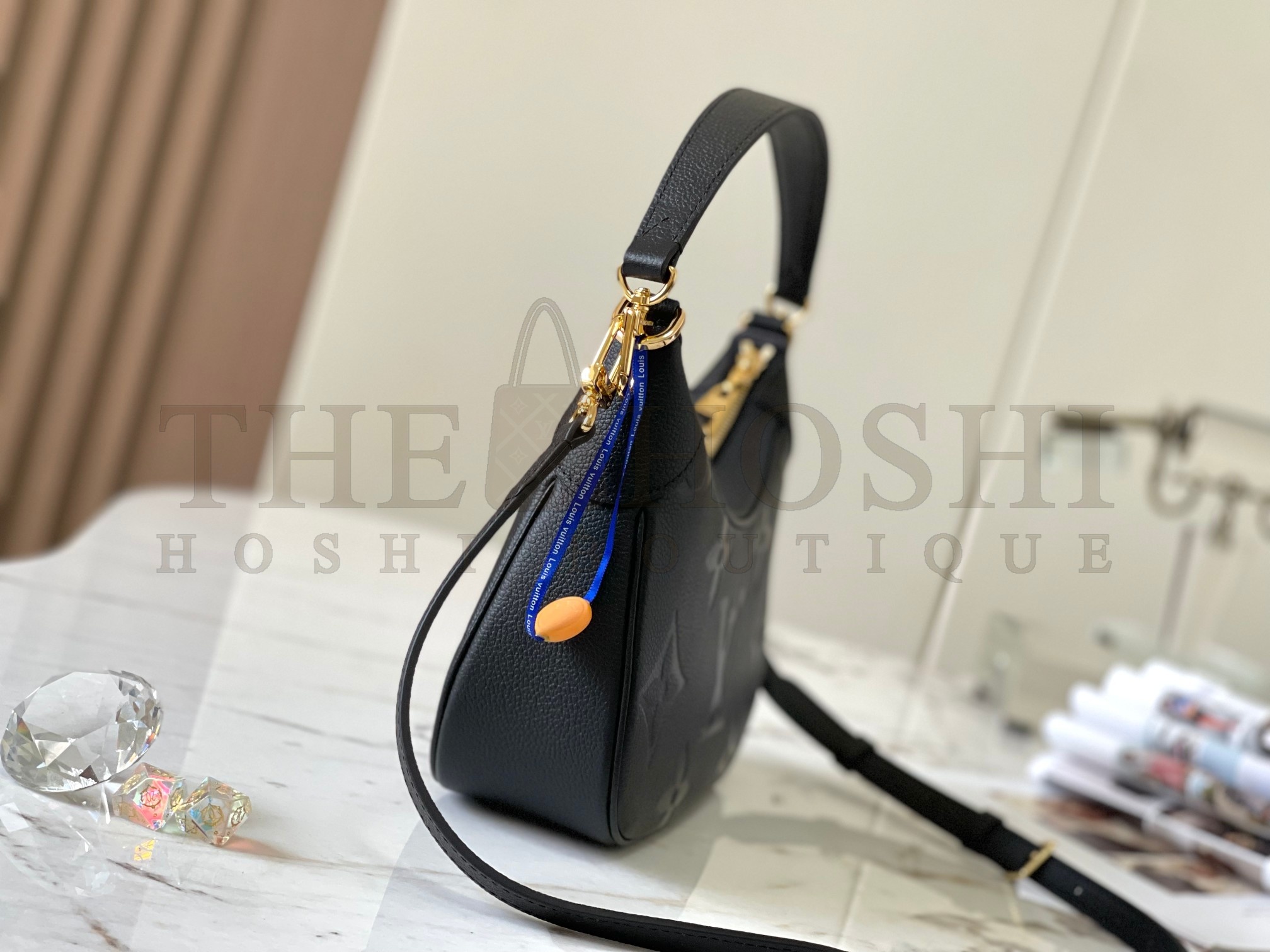 L0vis Vvtt0n LV Women Bagatelle Black Handbag Monogram Empreinte Embossed Grained Cowhide M46002 Master Quality