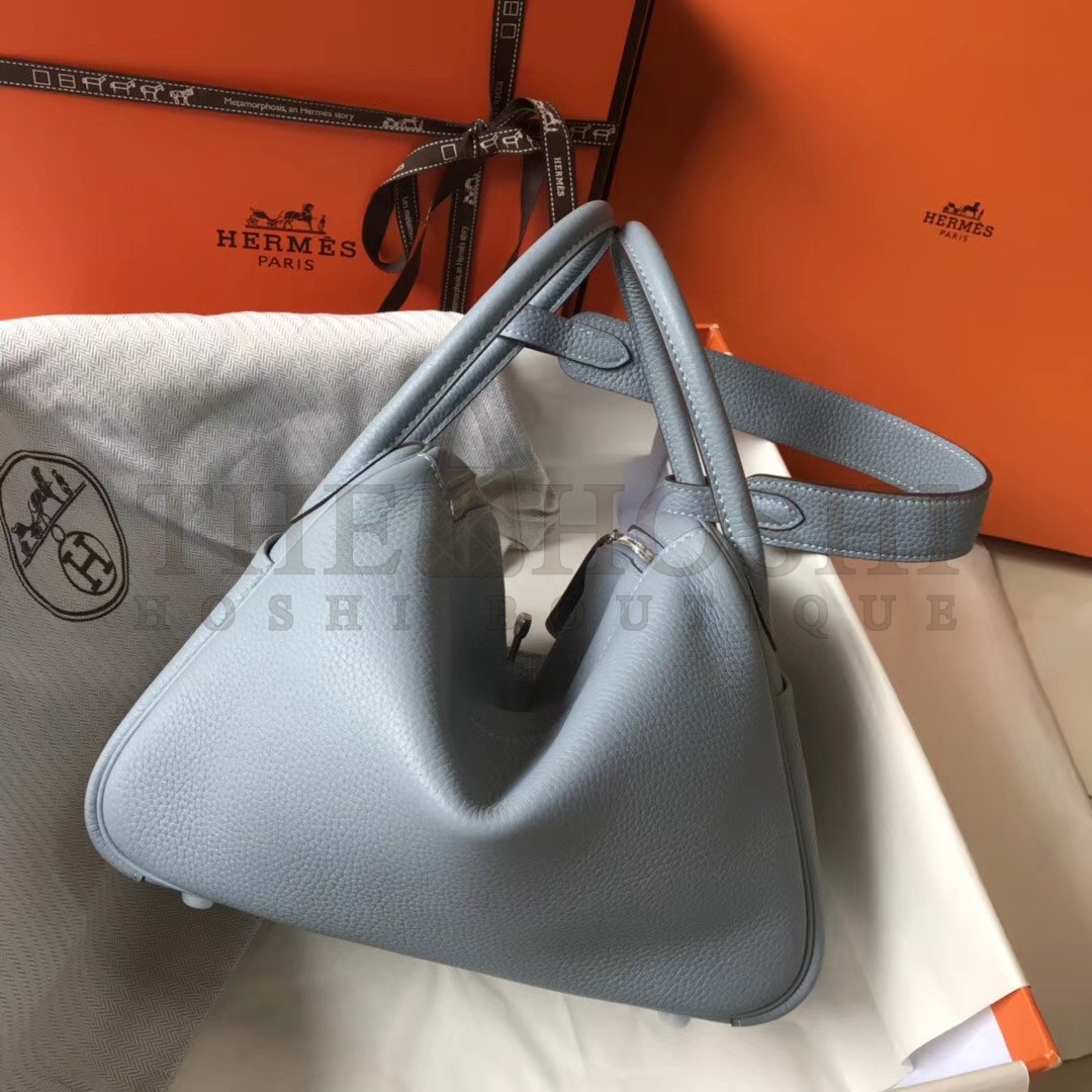 H**me5 Lindy 26cm Bag In Blue Lin Clemence With PHW Master Quality
