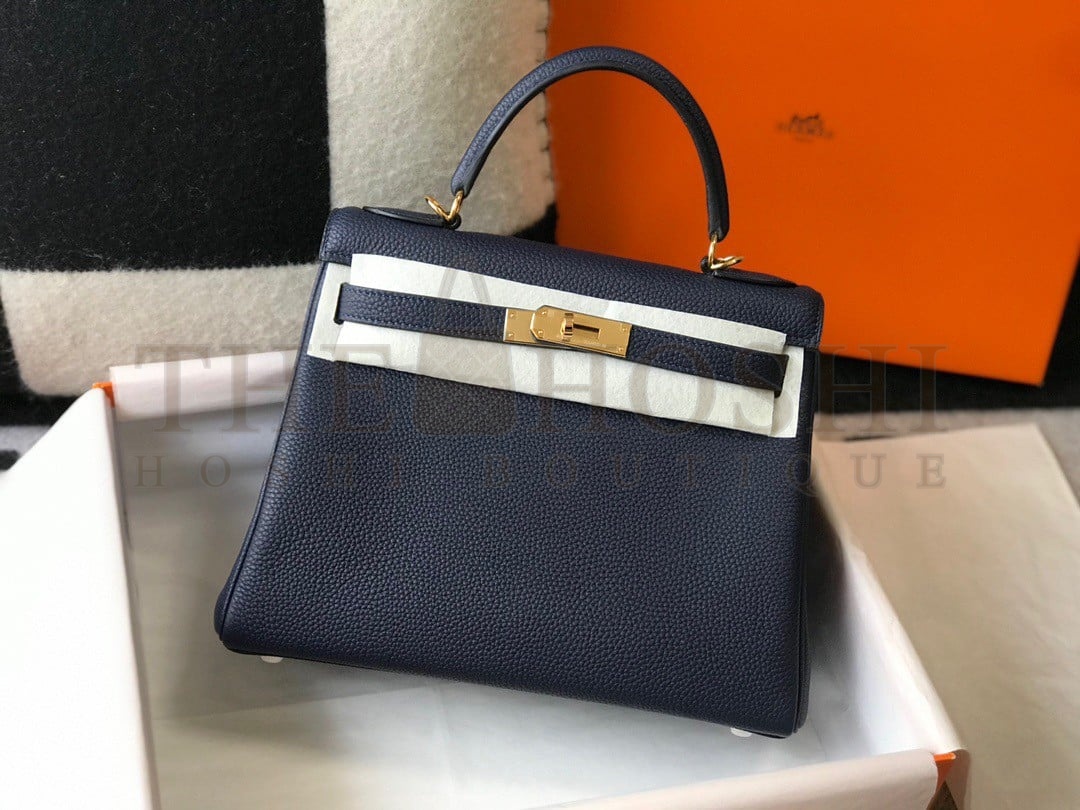 H**me5 Kelly 32cm Retourne Bag in Dark Blue Clemence Leather GHW Master Quality