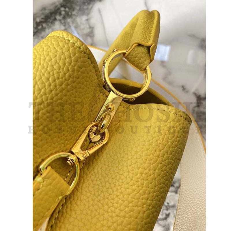 L0vis Vvtt0n LV Women Capucines BB Handbag Yellow Taurillon Leather Master Quality