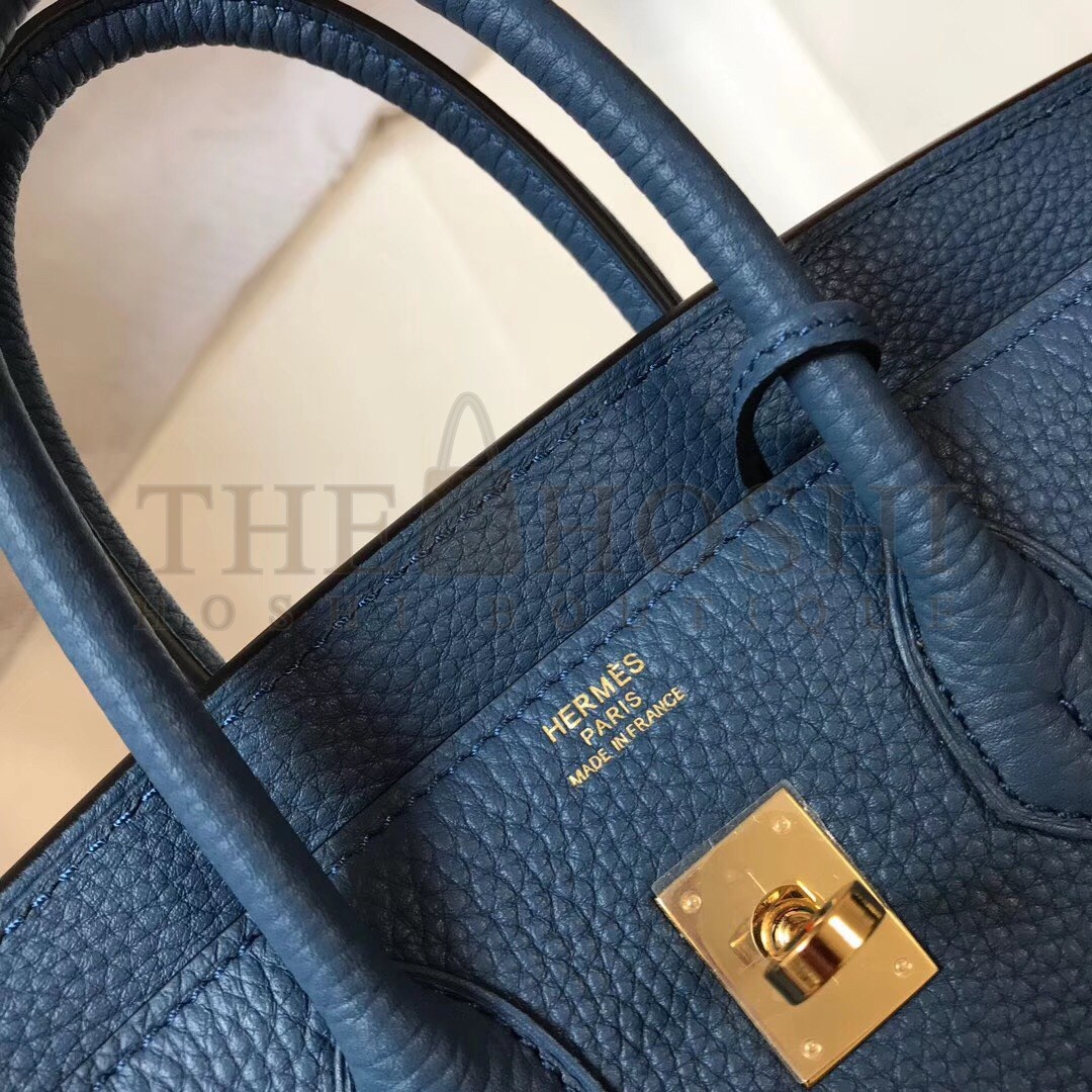 H**me5 Birkin 25 Bag In Blue Agate Clemence Leather with GHW Master Quality