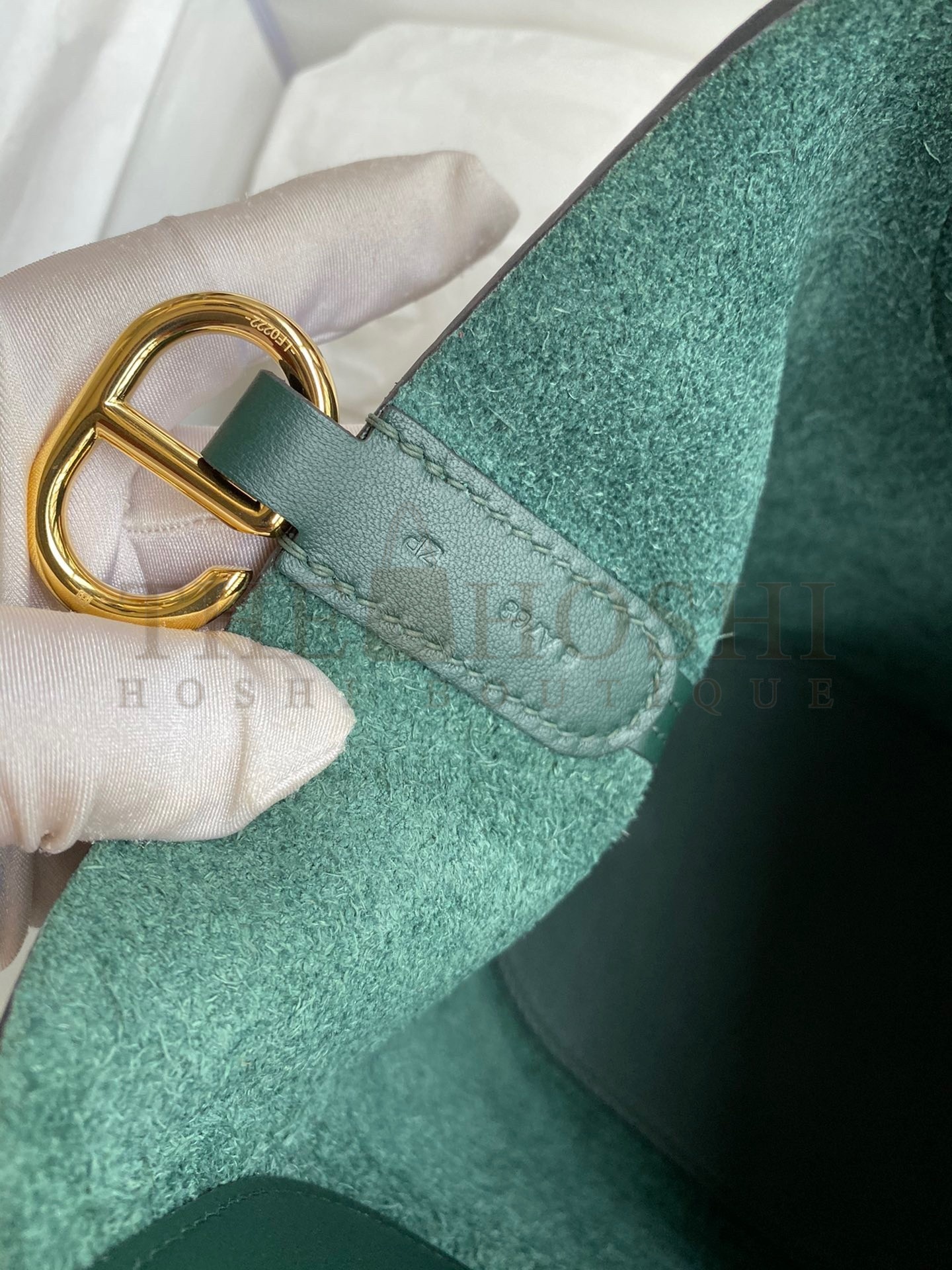H**me5 In The Loop 18 Handmade Bag in Vert Cypres Clemence Leather Master Quality