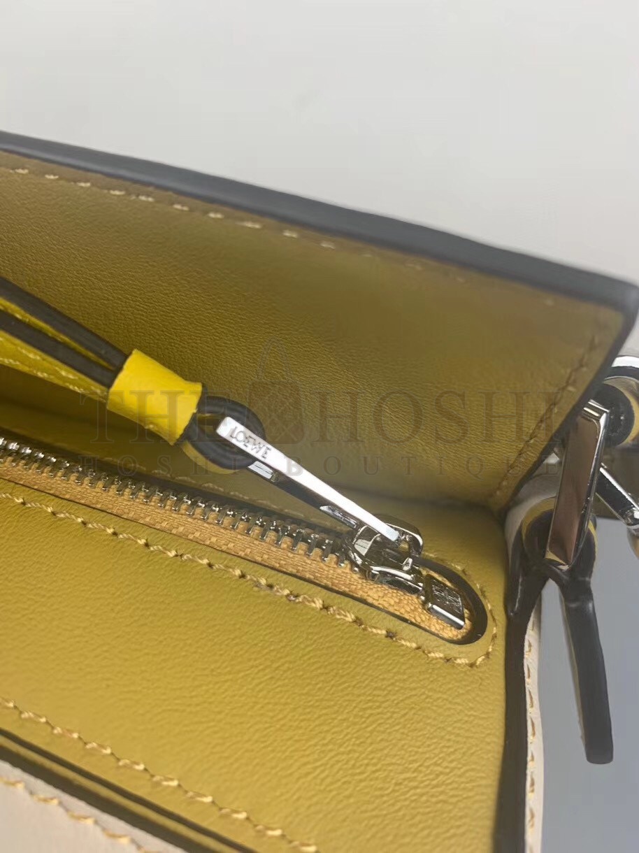 L0ew* Puzzle Mini Bag In Ochre/White/Yellow Calfskin Master Quality