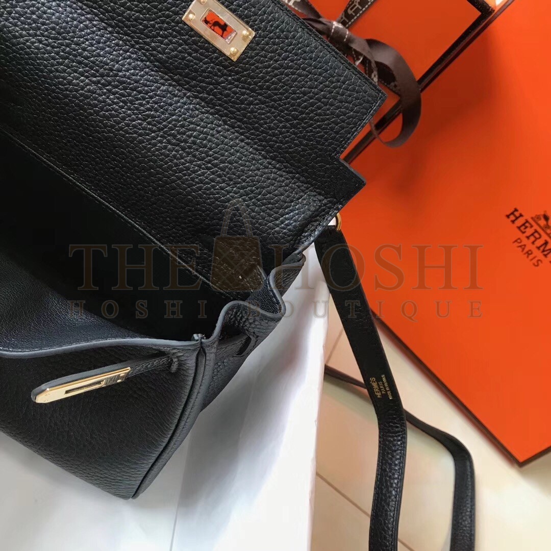 H**me5 Mini Kelly 20cm Bag In Black Clemence Leather Master Quality