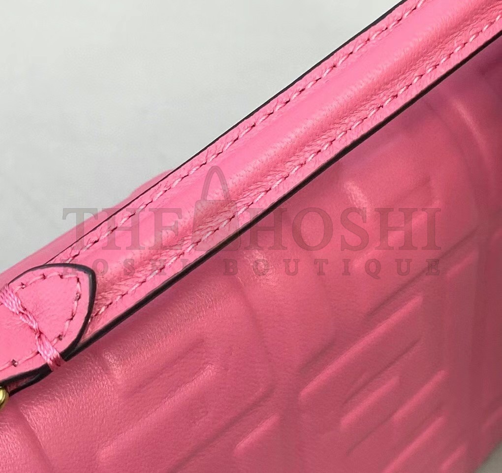 F**di Small Baguette Bag In Pink FF Nappa Leather Master Quality