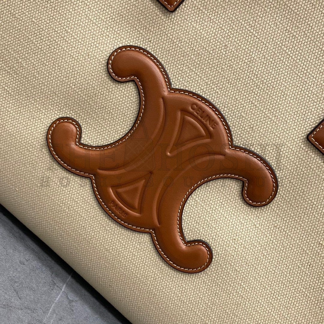 Ce1i*e Cabas Drawstring Cuir Triomphe Bag in Canvas Master Quality