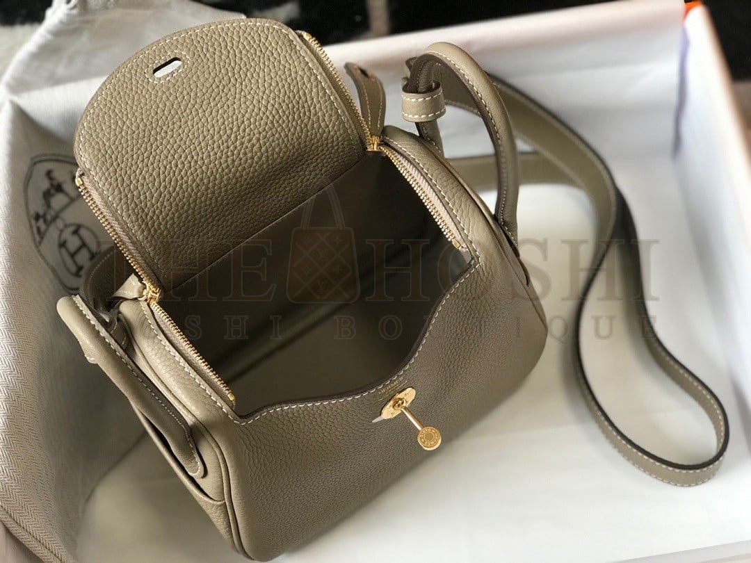 H**me5 Lindy Mini Bag In Gris Tourterelle Clemence Leather GHW Master Quality