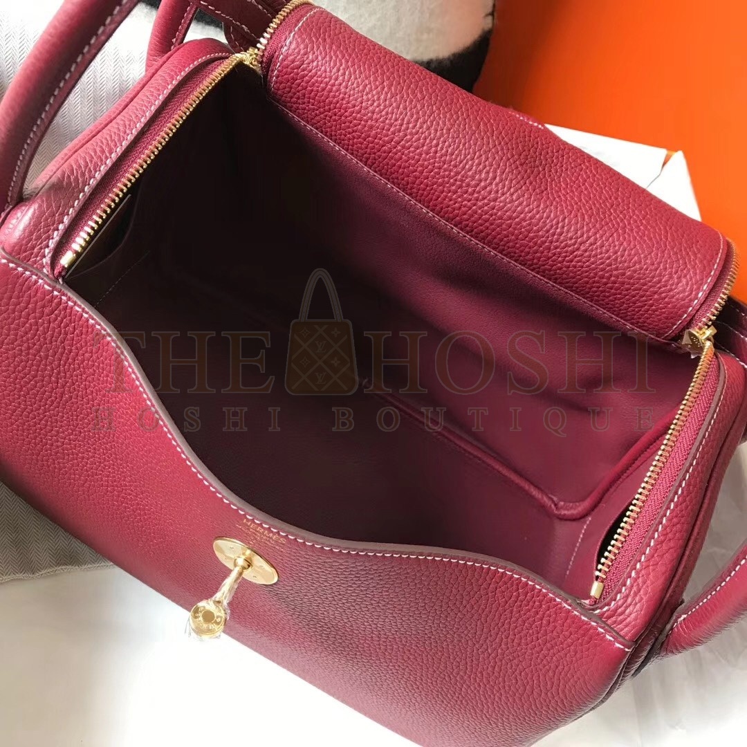 H**me5 Lindy 30cm Bag In Bordeaux Clemence Leather Master Quality