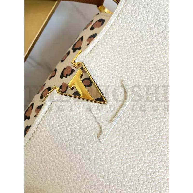 L0vis Vvtt0n LV Women Capucines MM Handbag Cream Taurillon Leather Master Quality