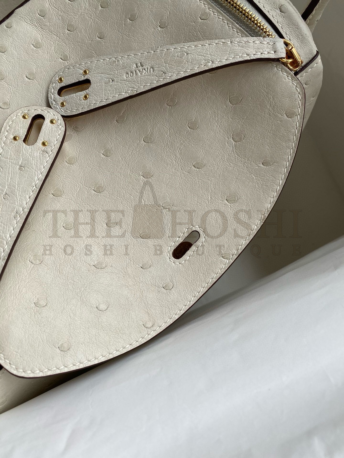 H**me5 Lindy 26 Handmade Bag In Craie Ostrich Leather Master Quality
