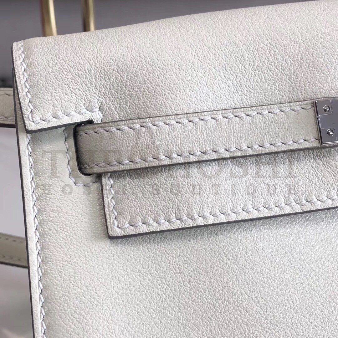 H**me5 White Swift Kelly Danse Bag Master Quality