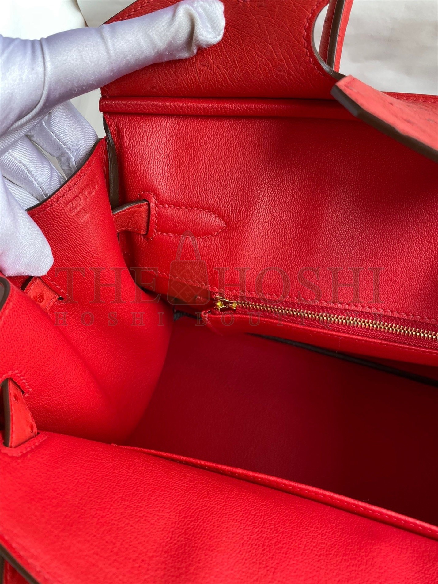 H**me5 Birkin 30 Retourne Handmade Bag In Red Ostrich Leather Master Quality