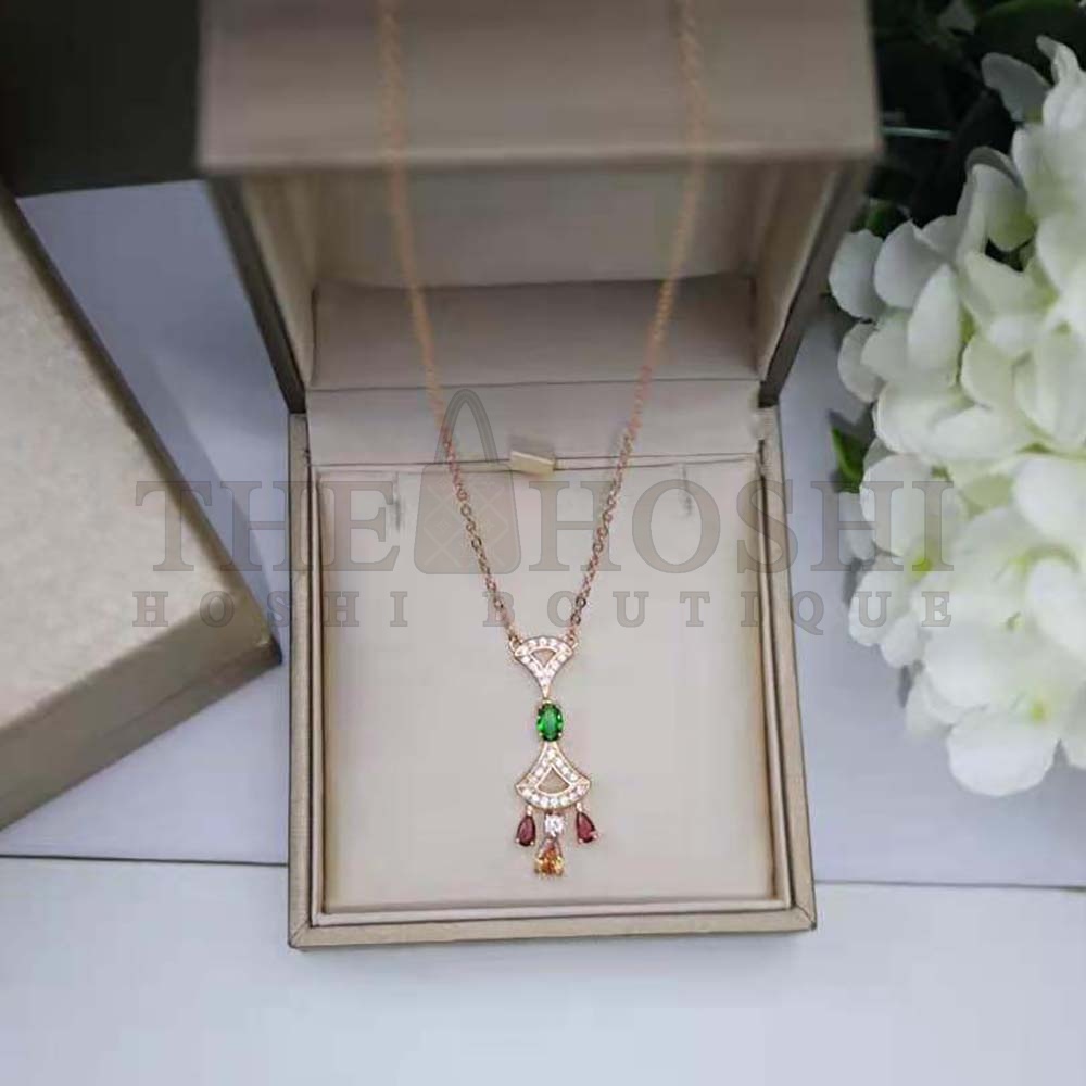 Bv1g*ai Women Divas Dream Necklace 18 KT Rose Gold Master Quality