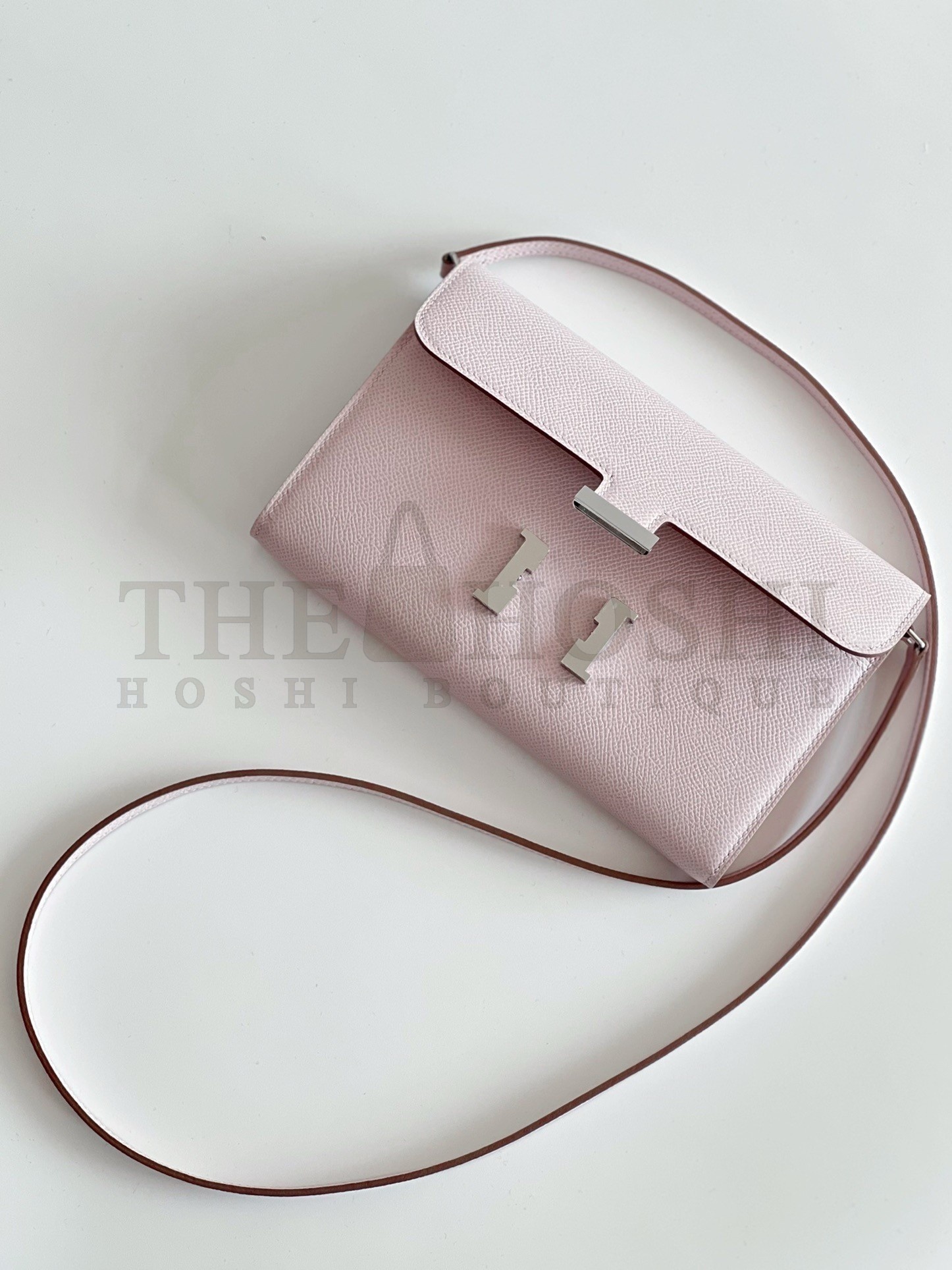 H**me5 Constance To Go Wallet in Mauve Pale Epsom Calfskin Master Quality