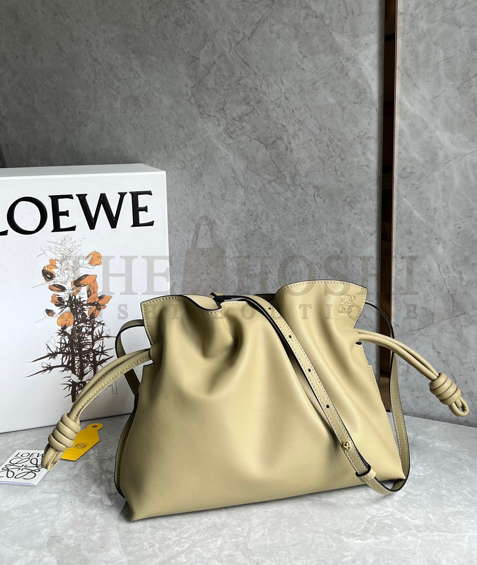 L0ew* Flamenco Clutch Bag In Clay Green Calfskin Master Quality