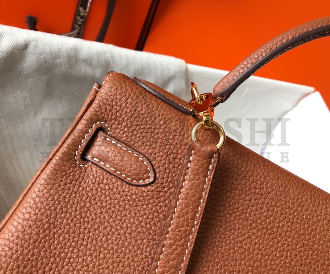 H**me5 Kelly 32cm Retourne Bag in Gold Clemence Leather GHW Master Quality
