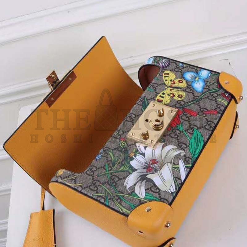 Gvc*1 GG Women Padlock GG Flora Small Bamboo Shoulder-Beige Master Quality