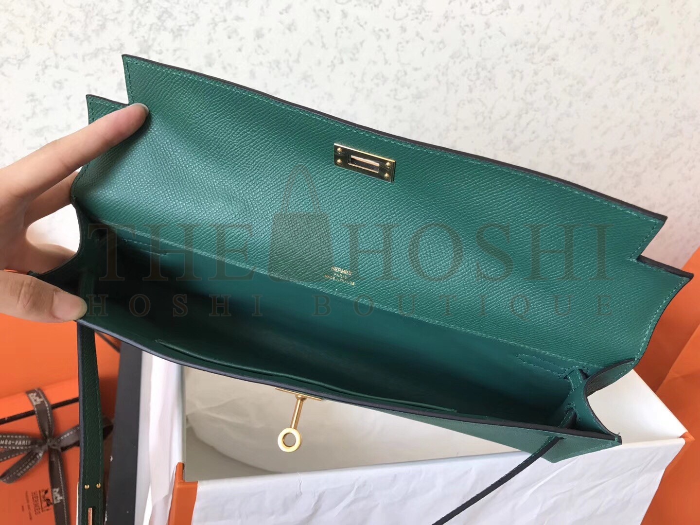 H**me5 Malachite Epsom Kelly Cut Handmade Bag Master Quality