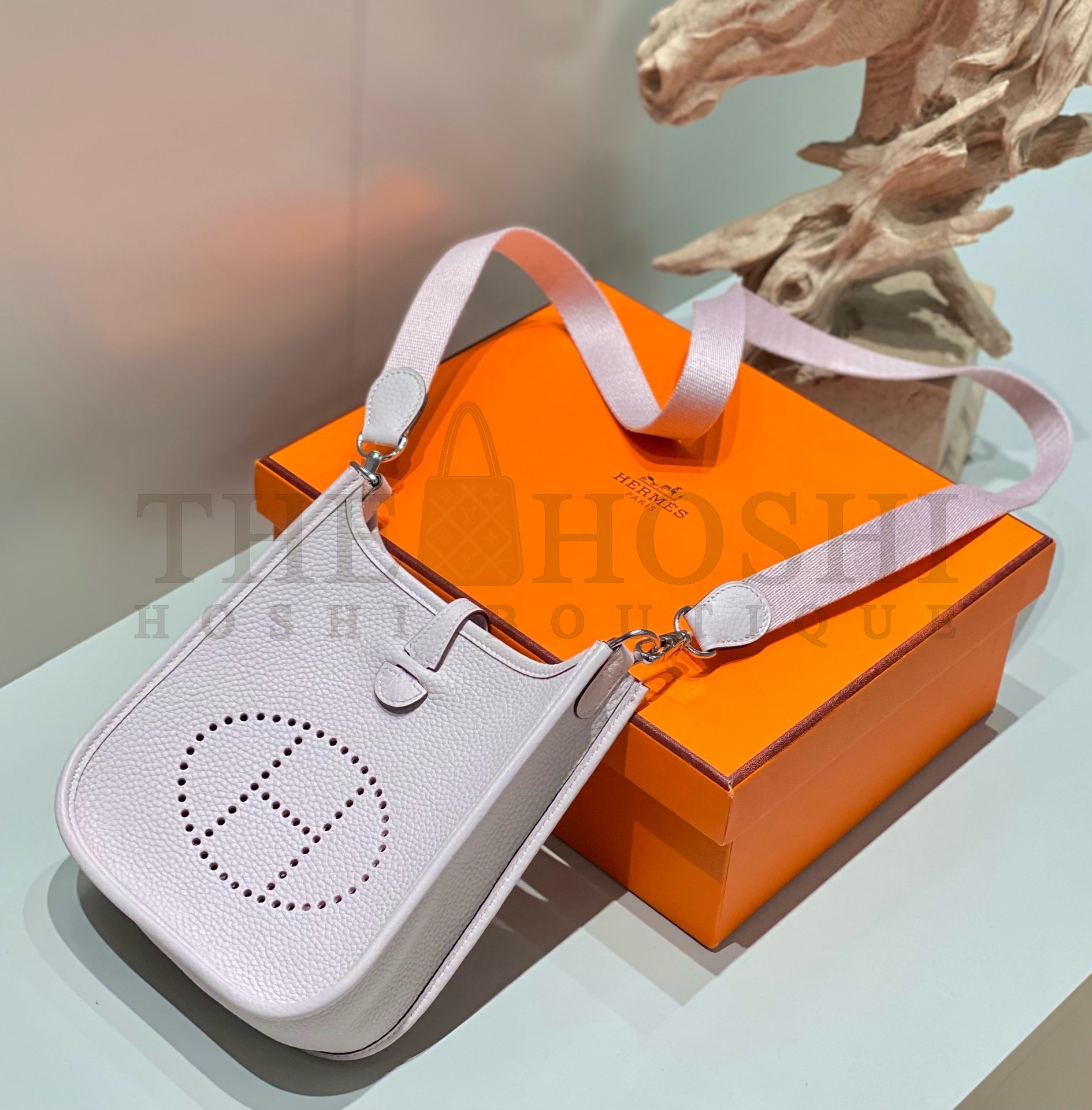 H**me5 Evelyne III TPM Bag In Mauve Pale Clemence Leather Master Quality