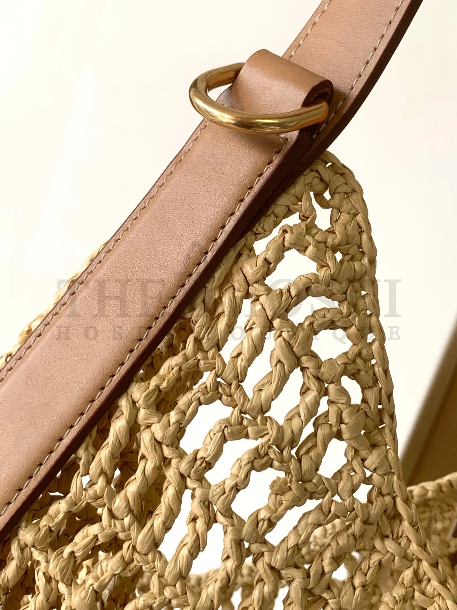 Sa1nt Lau*nt Oxalis Shoulder Bag in Naturel Raffia Master Quality