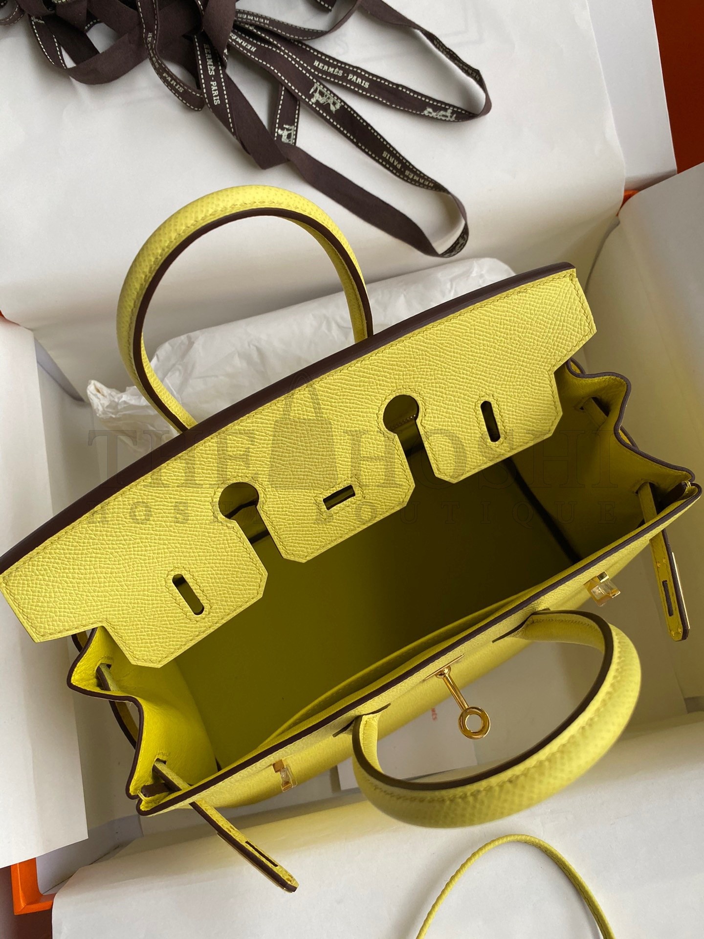 H**me5 Birkin 25 Retourne Handmade Bag In Lime Epsom Calfskin Master Quality