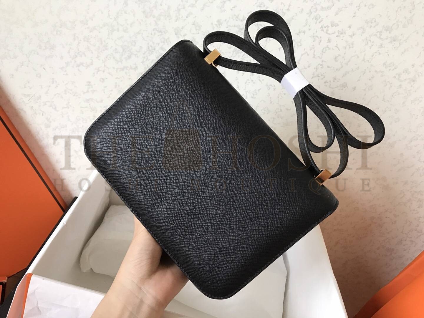 H**me5 Epsom Constance 24cm Black Handmade Bag Master Quality