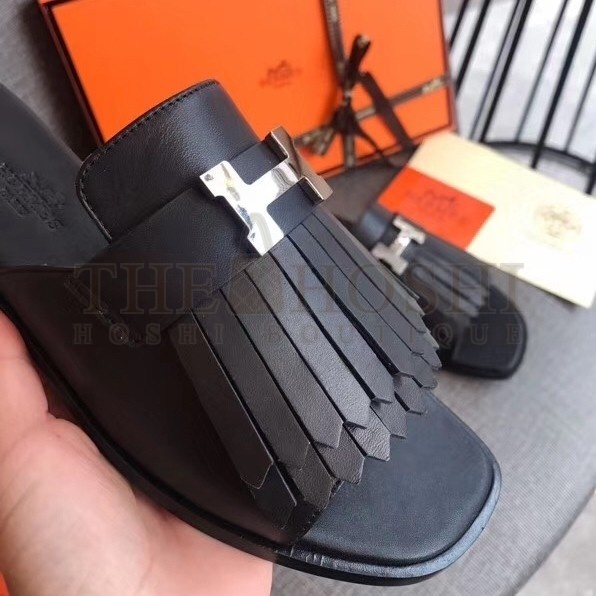 H**me5 Auteuil Sandals In Black Calfskin Master Quality