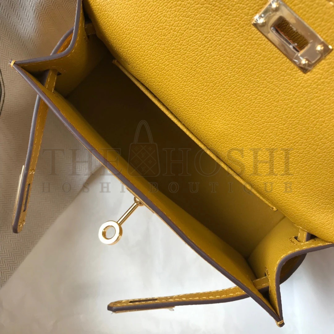 H**me5 Kelly Mini II Sellier Bag In Yellow Epsom Leather GHW Master Quality