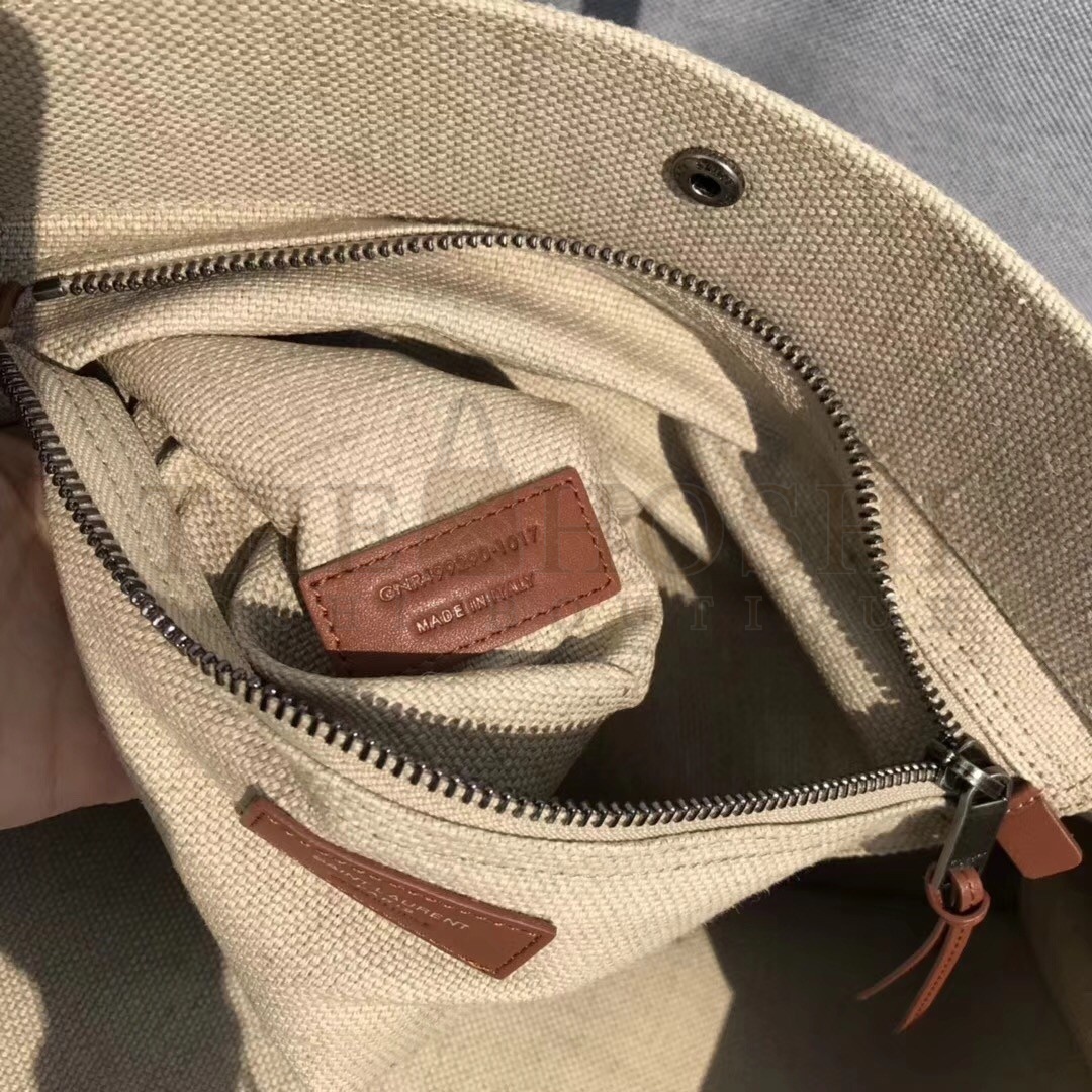 Sa1nt Lau*nt Beige Linen Rive Gauche Tote Bag Master Quality