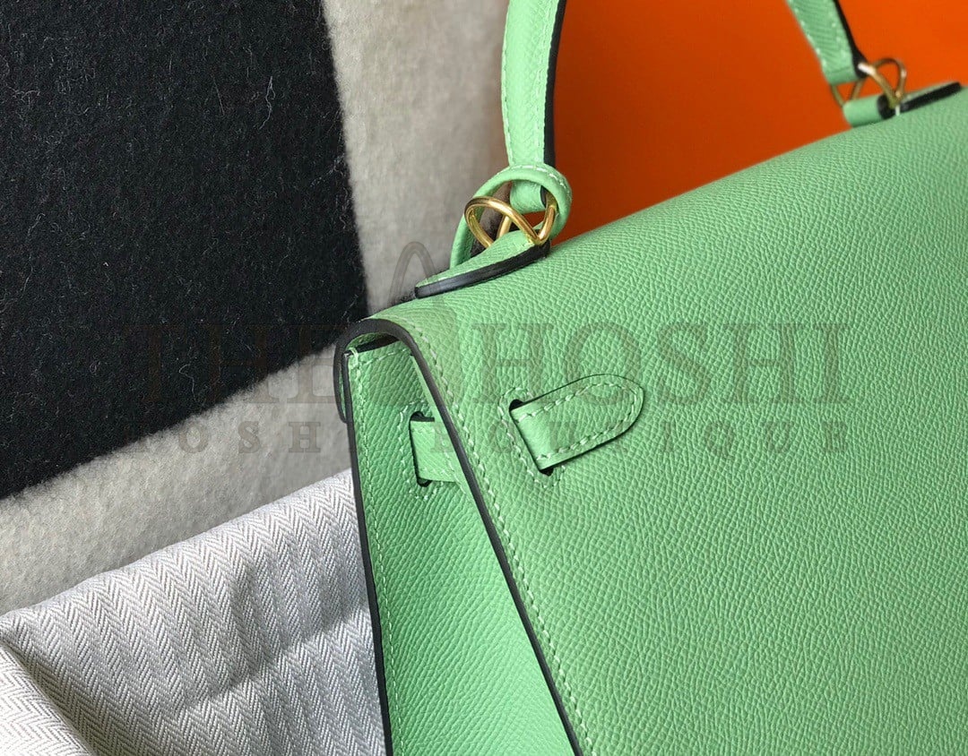 H**me5 Kelly 25cm Sellier Bag in Vert Criquet Epsom Calfskin GHW Master Quality