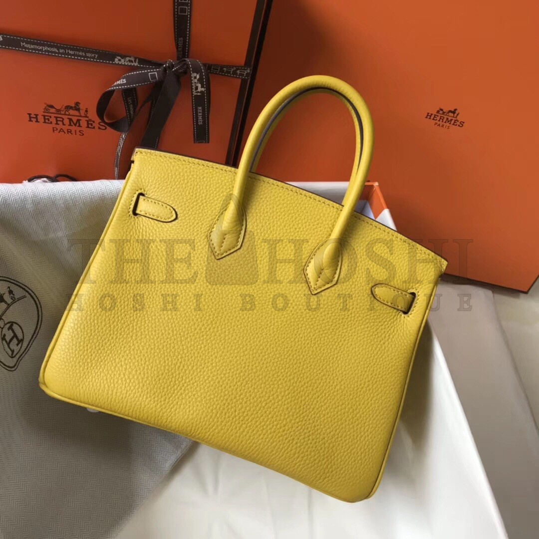 H**me5 Birkin 25 Bag In Yellow Clemence Leather with GHW Master Quality