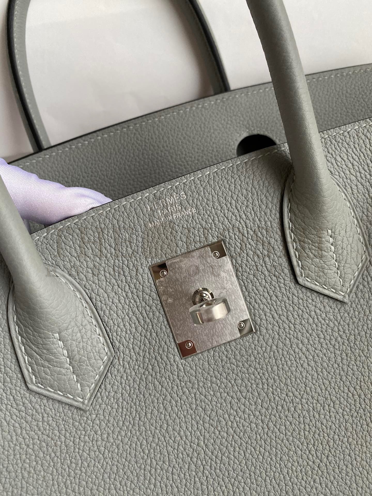 H**me5 Birkin 30 Retourne Handmade Bag In Girls Mouette Clemence Leather Master Quality