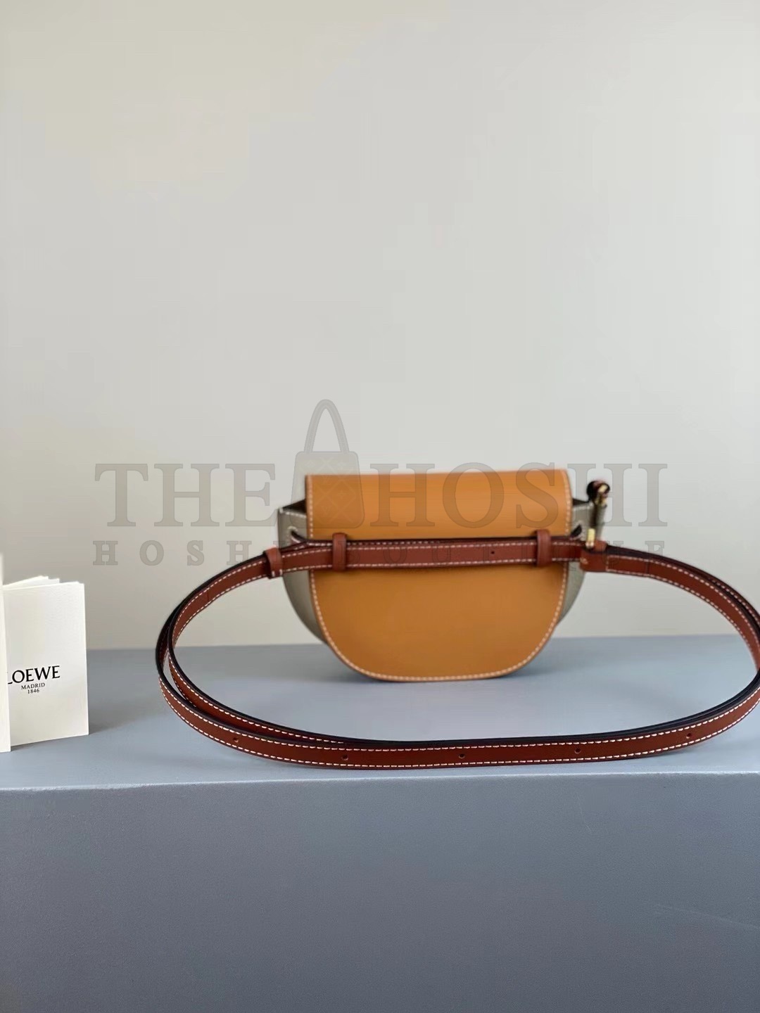 L0ew* Mini Gate Dual Bag In Amber/Grey Calfskin Master Quality