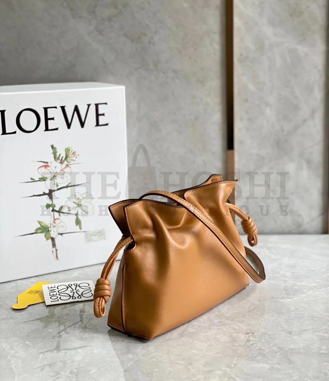 L0ew* Mini Flamenco Clutch Bag In Brown Calfskin Master Quality