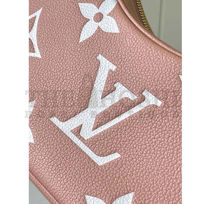 L0vis Vvtt0n LV Women Bagatelle Mini Hobo Handbag Pink Embossed Grained Cowhide Leather Master Quality