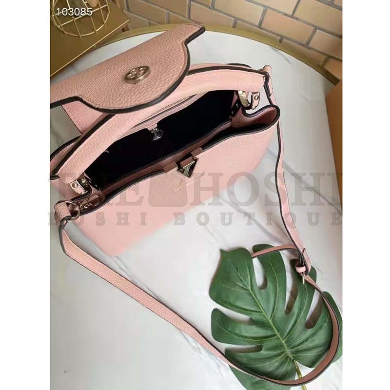 L0vis Vvtt0n LV Women Capucines MM Handbag Magnolia Pink Taurillon Leather Master Quality