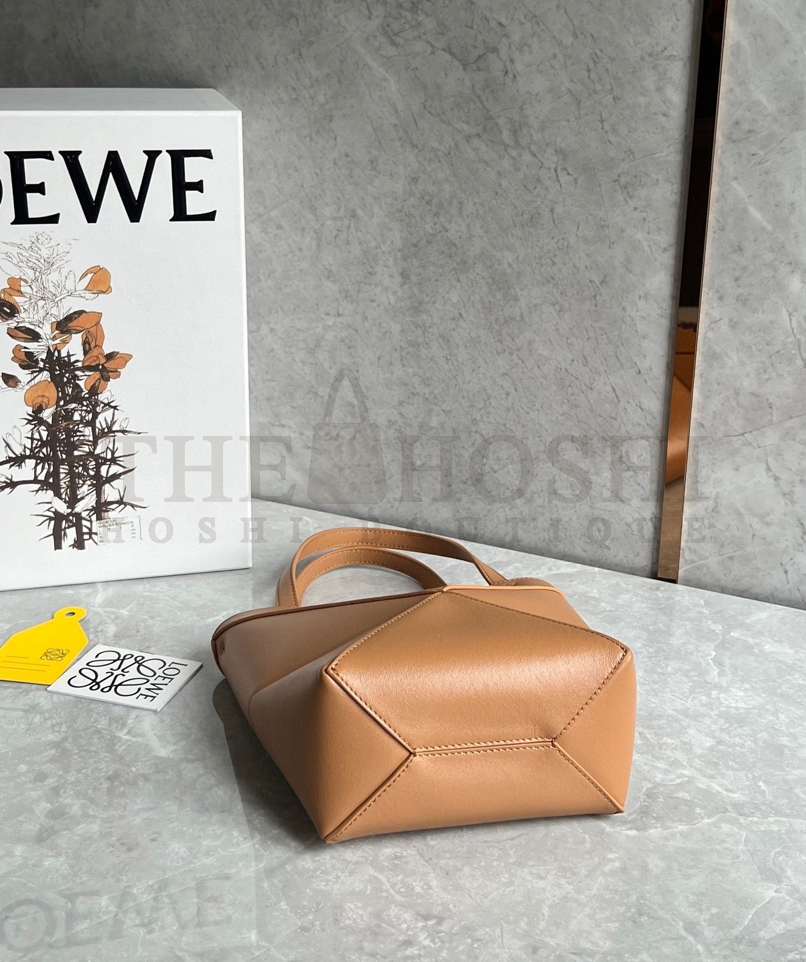 L0ew* Mini Puzzle Fold Tote Bag in Tan Calfskin Master Quality