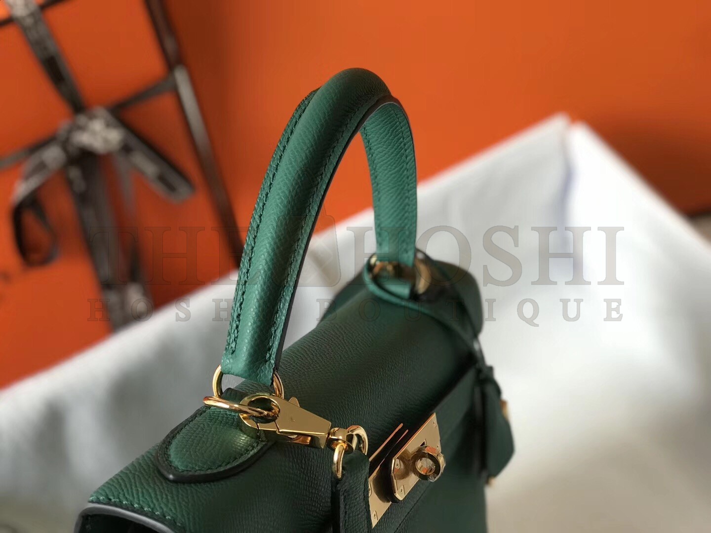 H**me5 Kelly 28cm Sellier Bag In Malachite Epsom Leather Master Quality